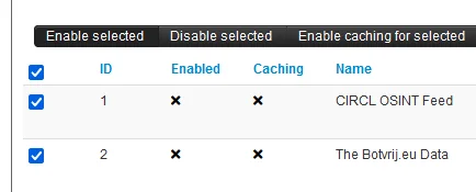 enabled selected feeds