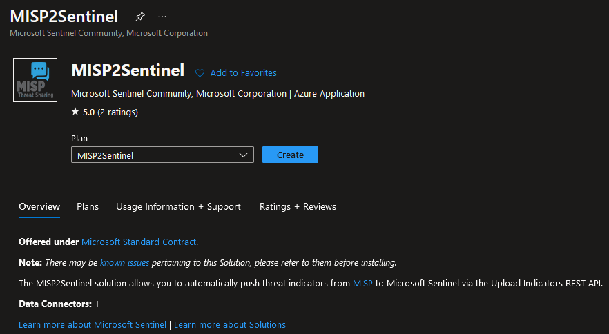 misp2sentinel solution