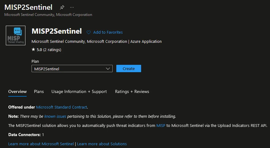 misp2sentinel solution