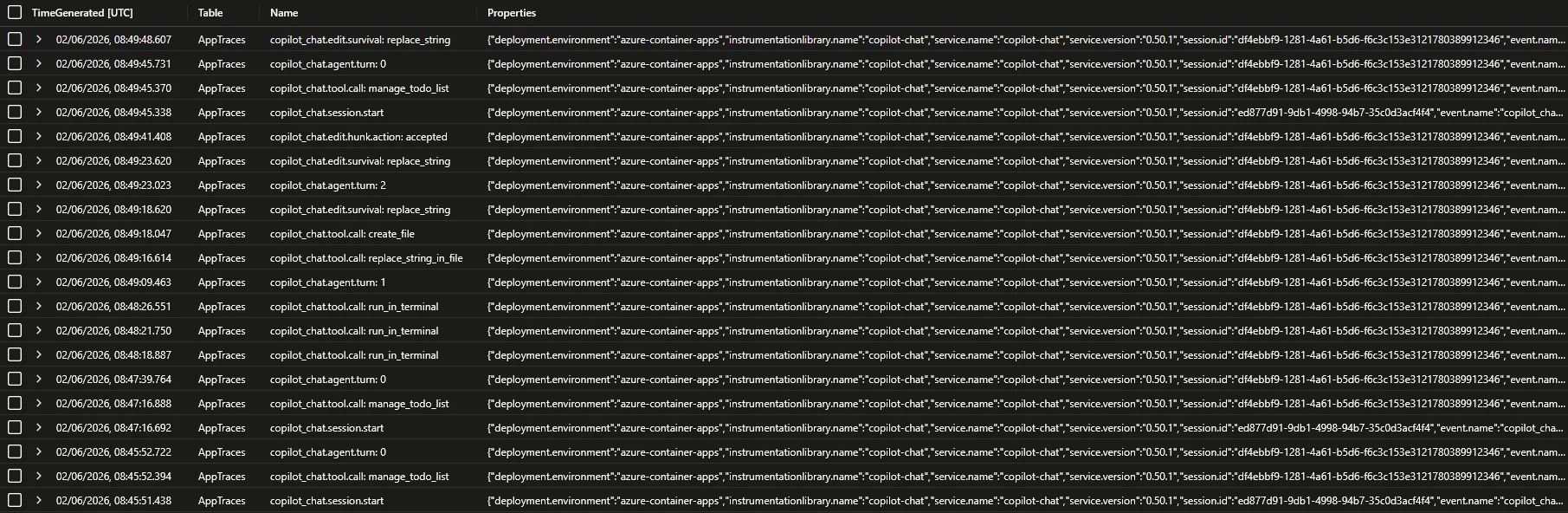 otel output